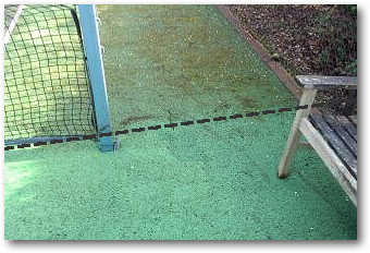 Tennis court showing before and after cleaning